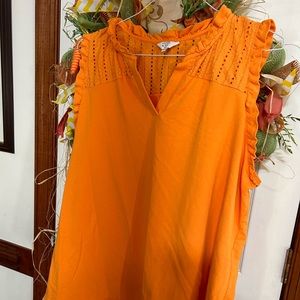 Crown and Ivy plus SZ 3X orange top